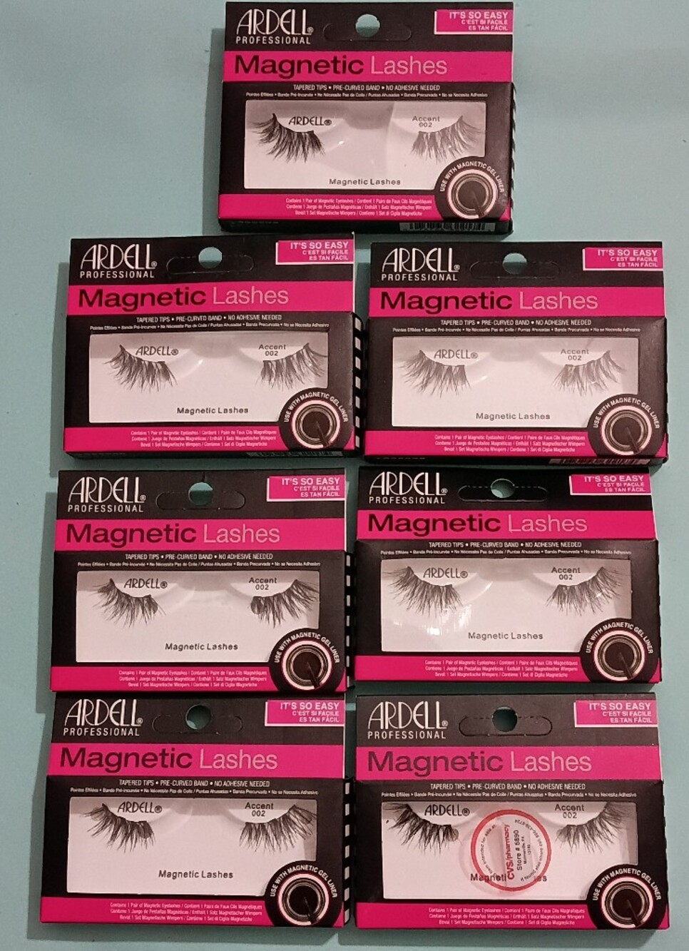 NIB 7 Sets of Ardell Magnetic Lashes Accent 002 Black Factory Sealed